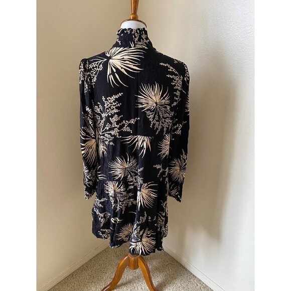 Ba & sh Eugenie Floral Tie Neck Long Sleeve Babydoll Dress size 1 - Picture 5 of 10